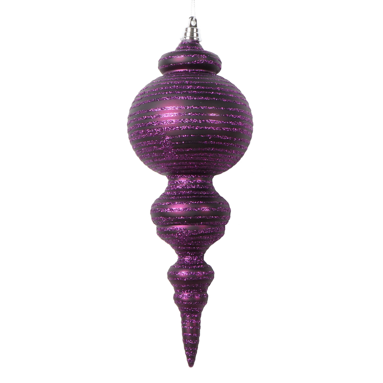 10" Matte Plum Finial Ornament
