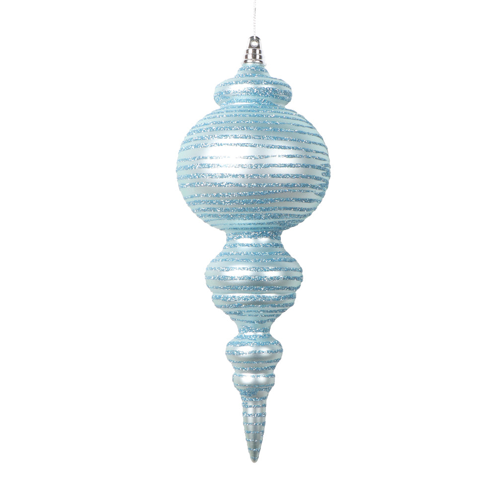 10" Matte Baby Blue Finial Ornament