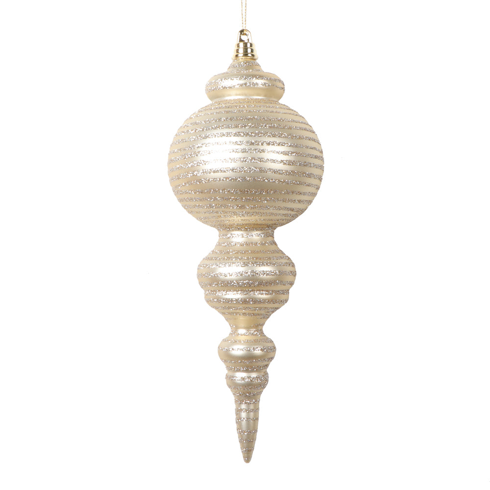10" Matte Champagne Finial Ornament