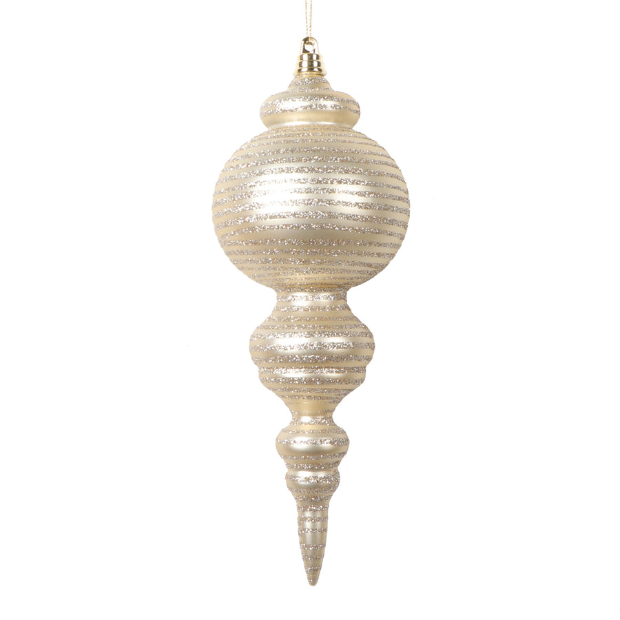 10" Matte Champagne Finial Ornament