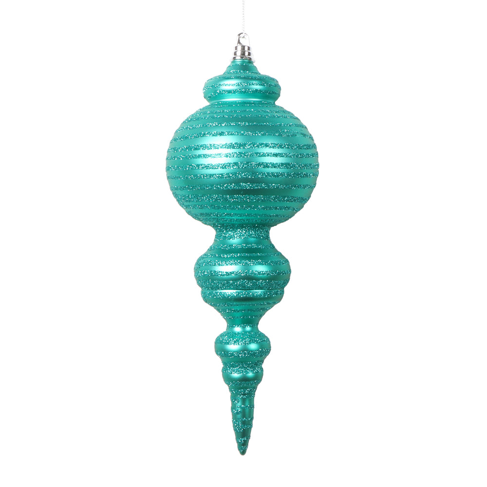 10" Matte Teal Finial Ornament