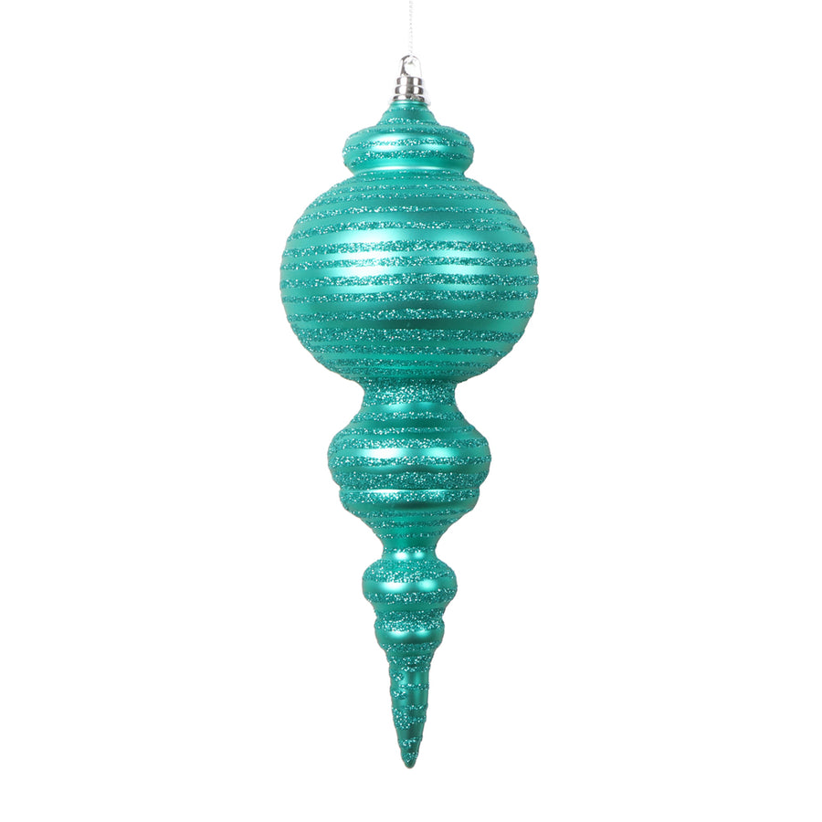 10" Matte Teal Finial Ornament
