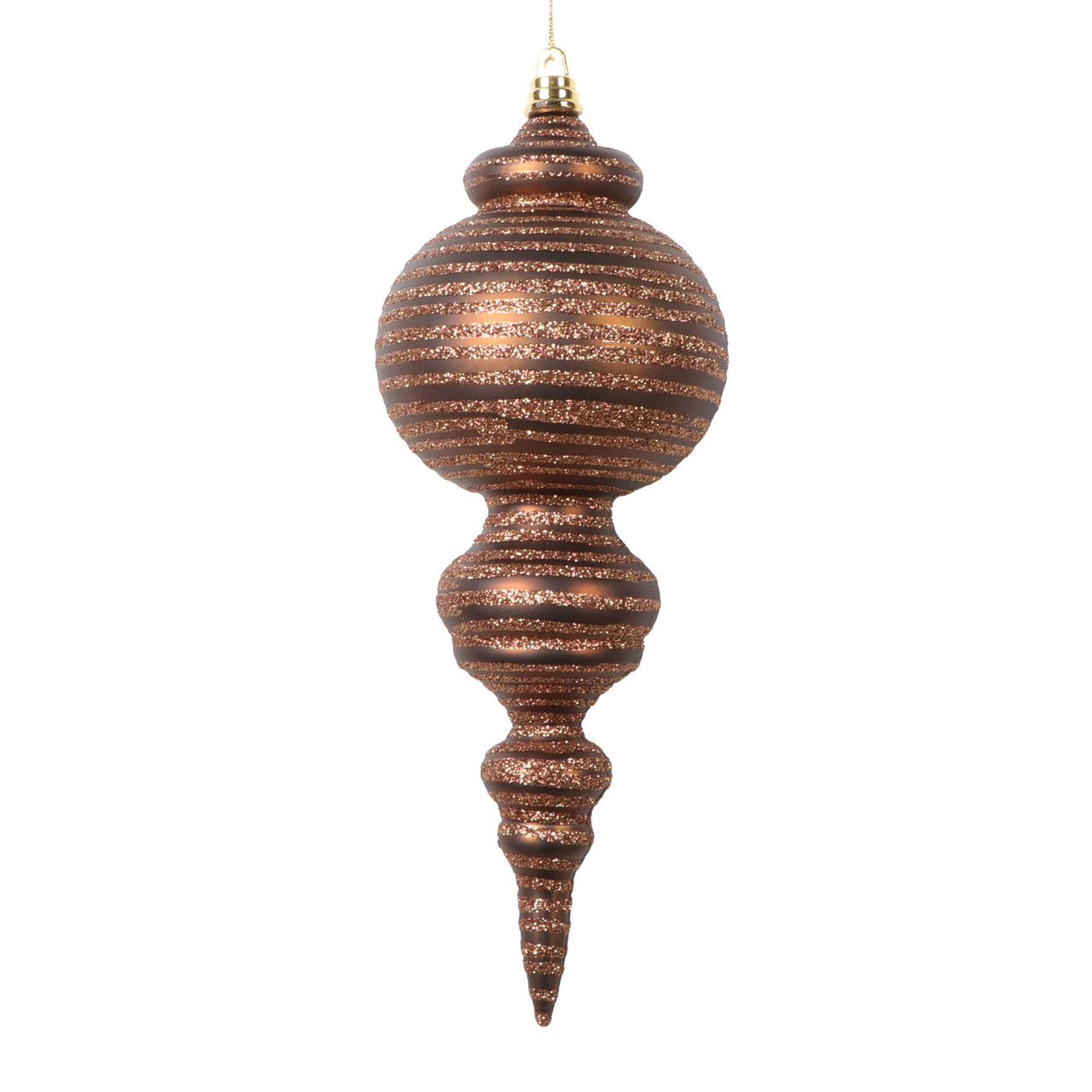 10" Matte Mocha Finial Ornament