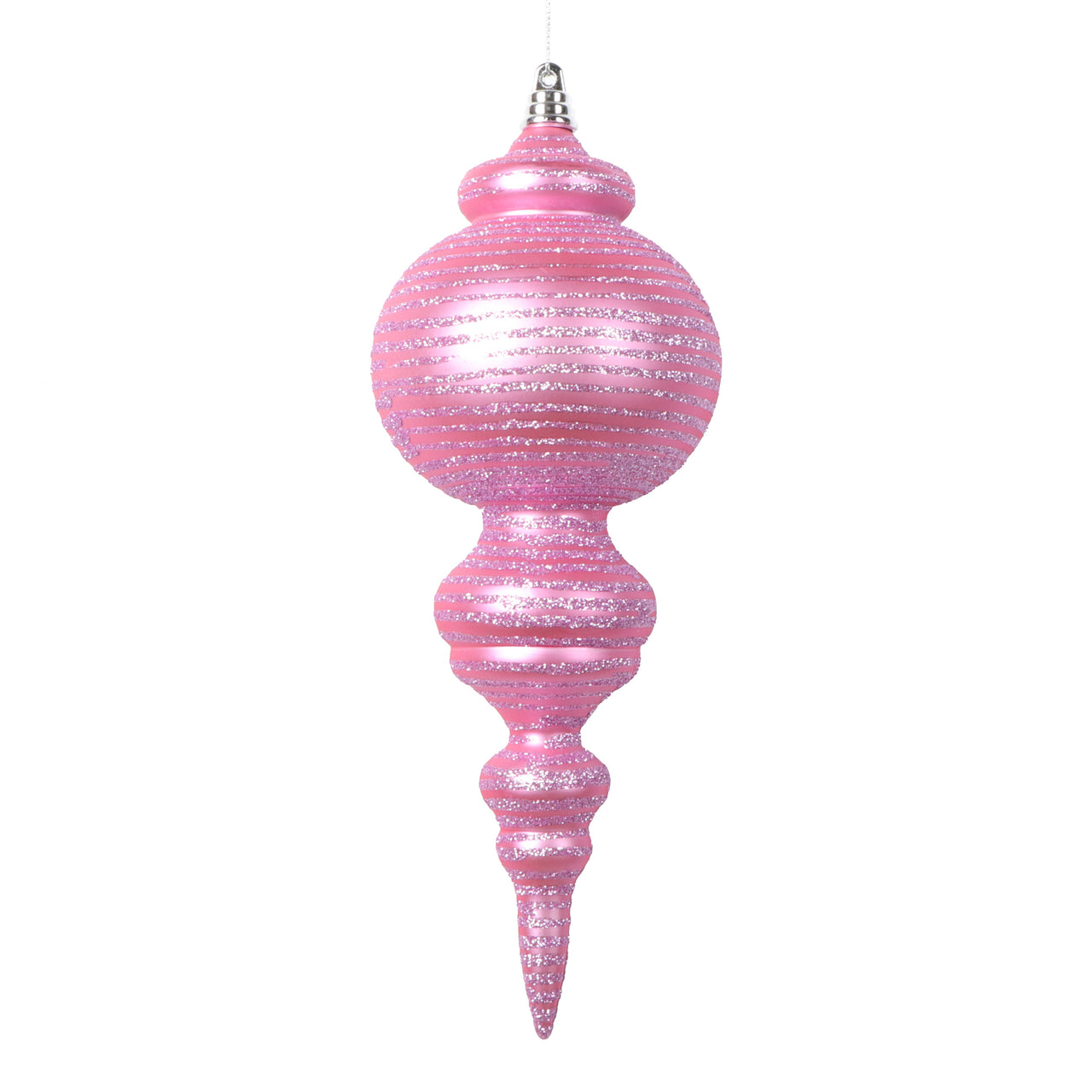 10" Matte Pink Finial Ornament
