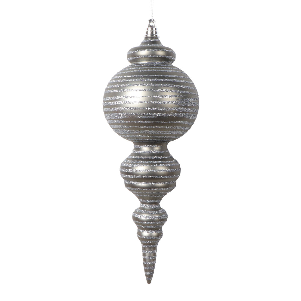 10" Matte Pewter Finial Ornament