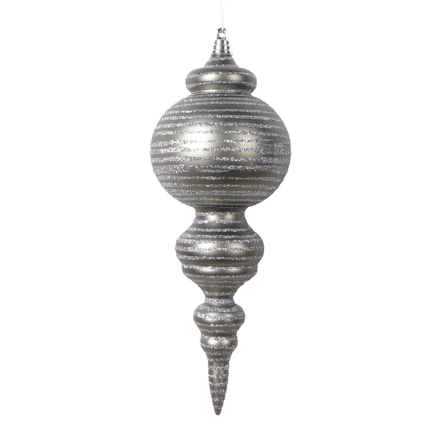 10" Matte Pewter Finial Ornament