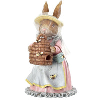 Resin Bunny W Beehive 9.5