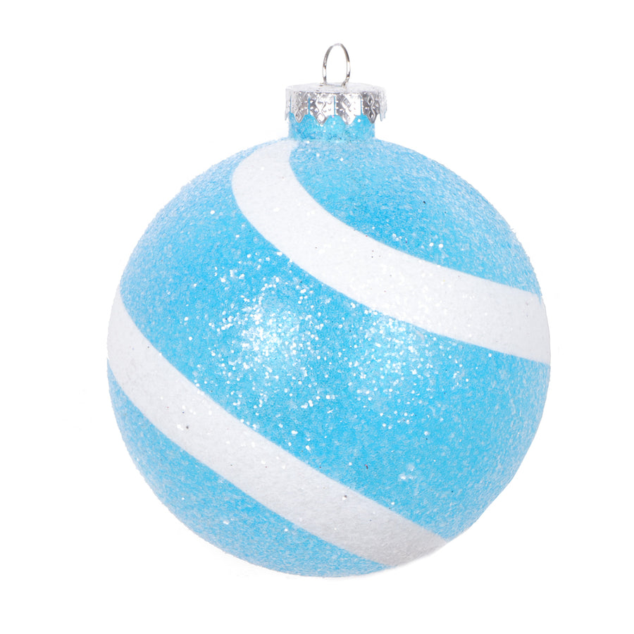 4" Light Blue/Wht Sugar Gliter Ball