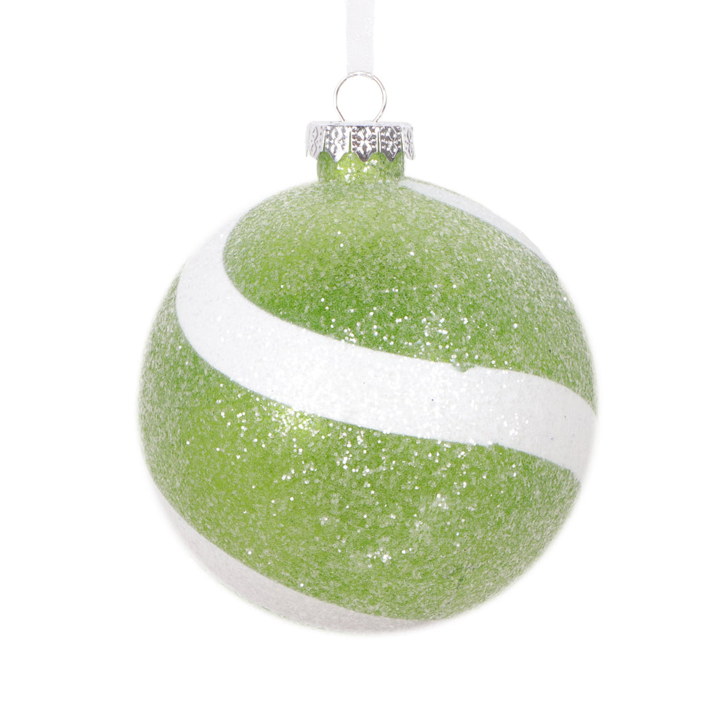 4" Lime/White Sugar Glitter Ball