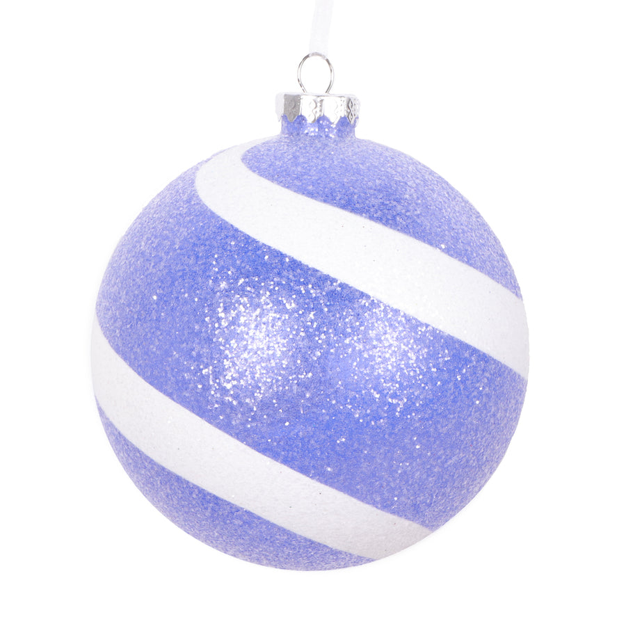 4.75" Purple/Wht Sugar Glitter Ball