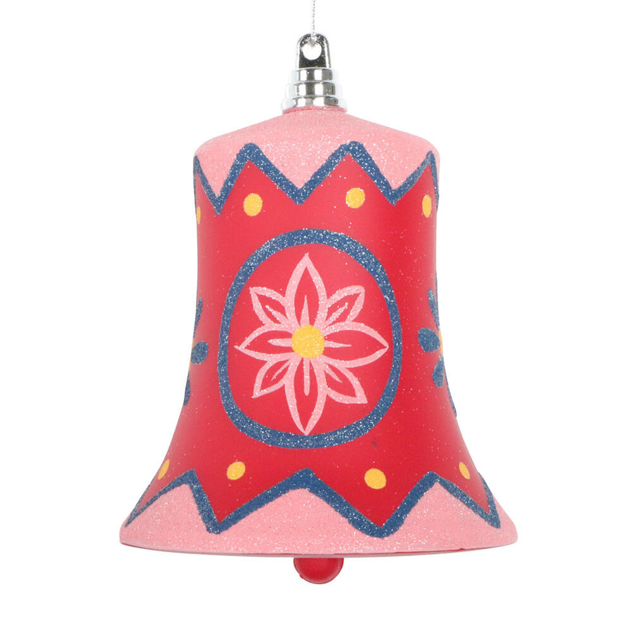 5.5" Red Hand-Painted Bell Ornament