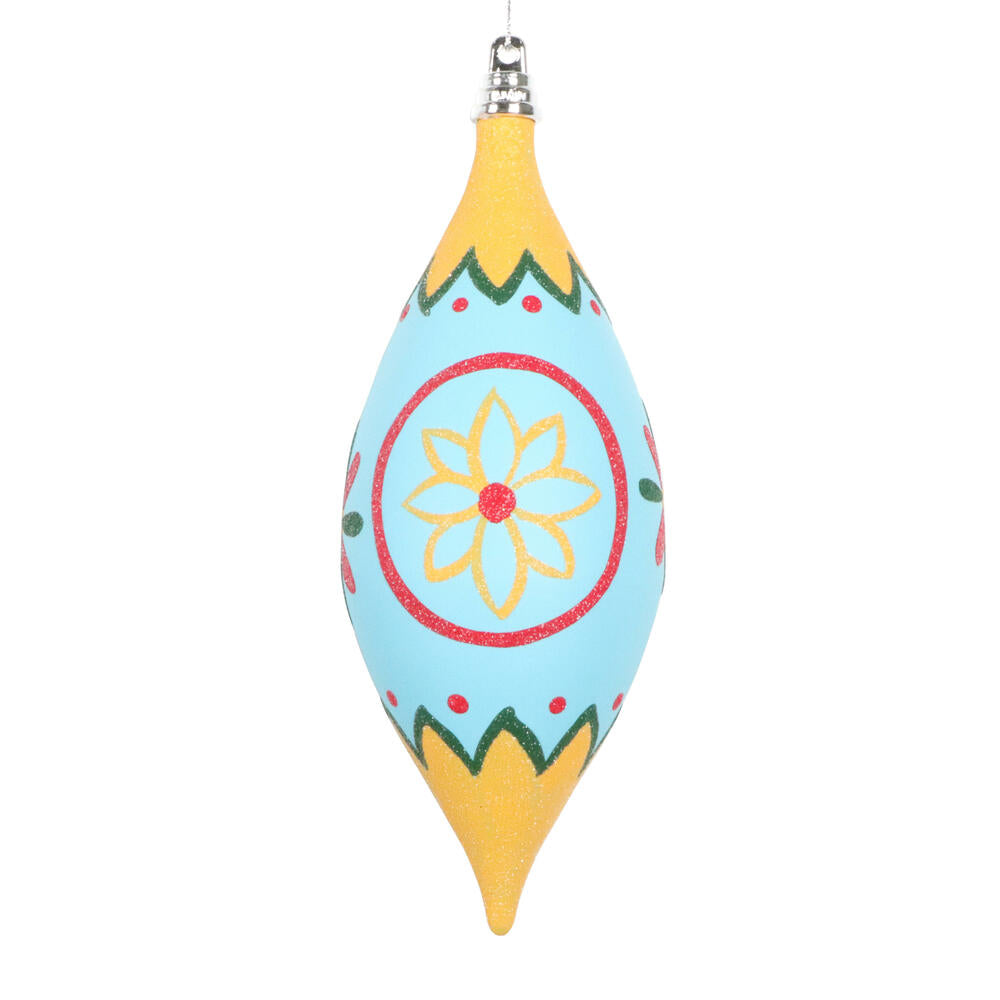 7" Lt Blue Hand-Painted Shuttle Orn