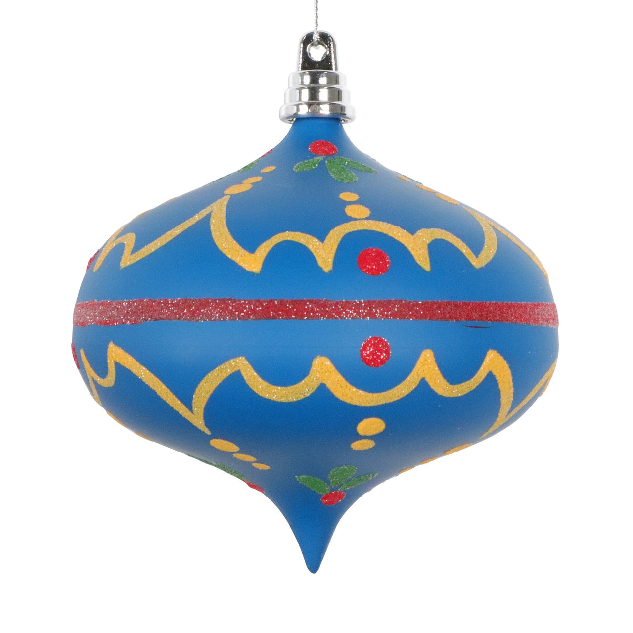 4" Blue Hand-Painted Onion Ornament