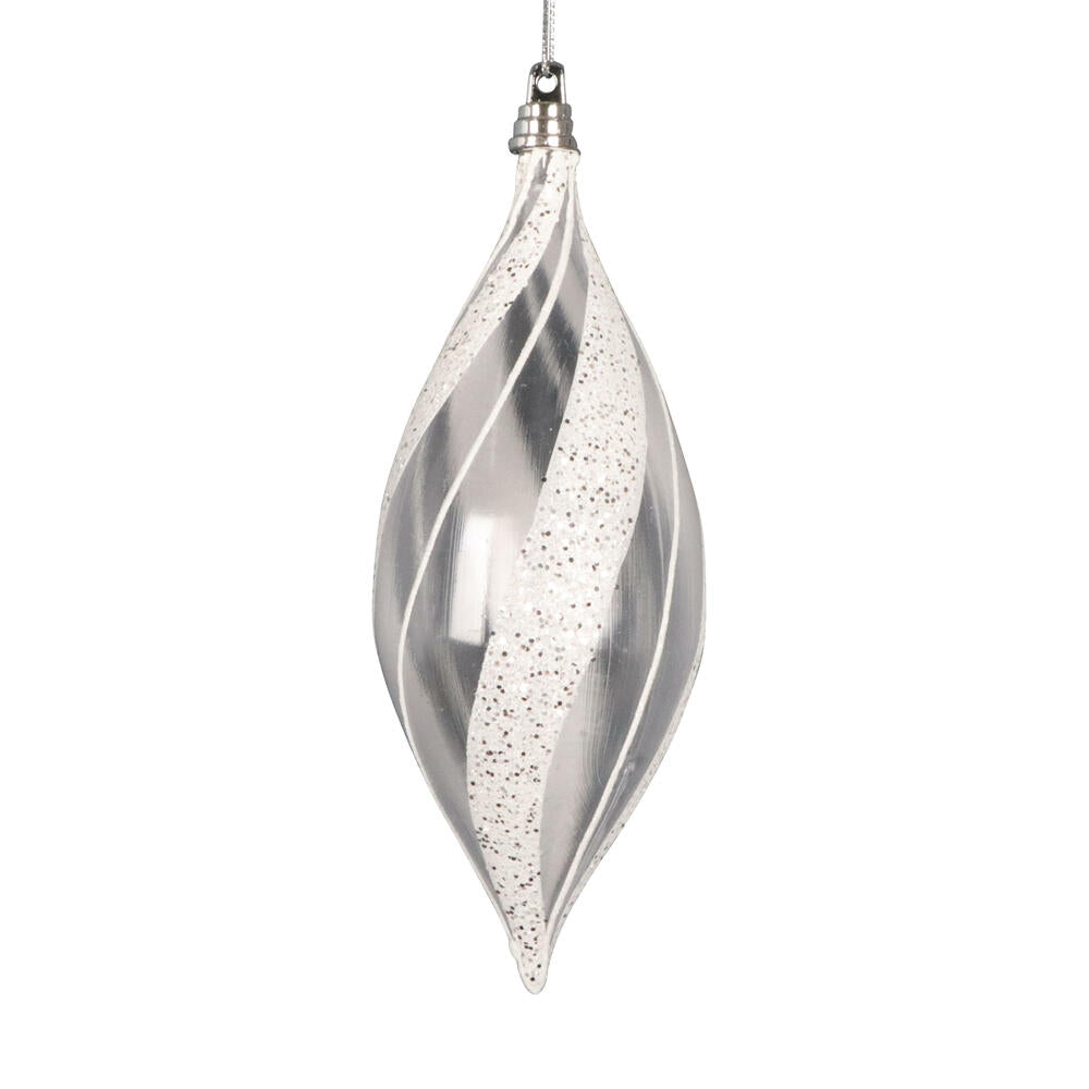 7" Clear Shuttle White/Silver Orn