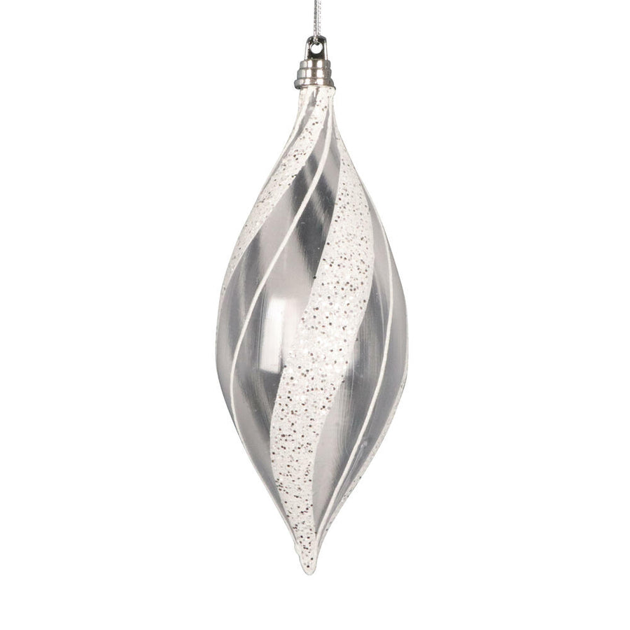 7" Clear Shuttle White/Silver Orn