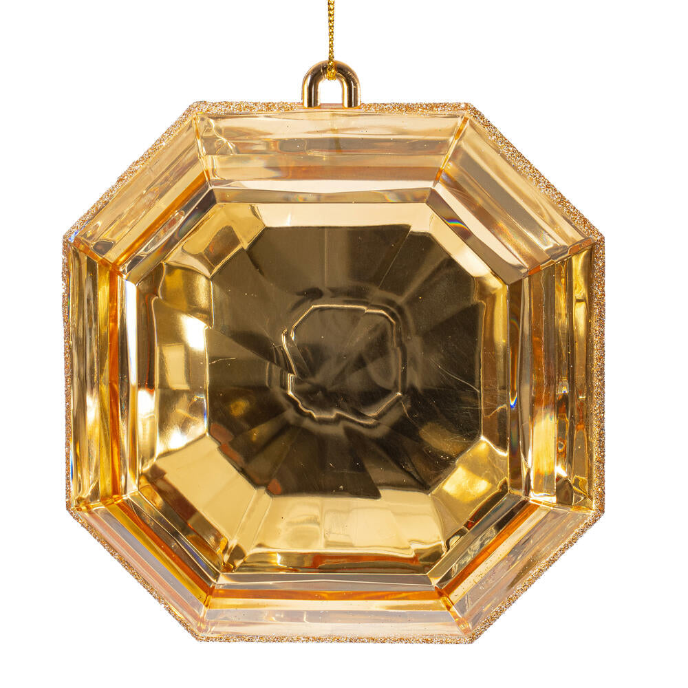 6" Champagne Square Jewel Glitt Orn