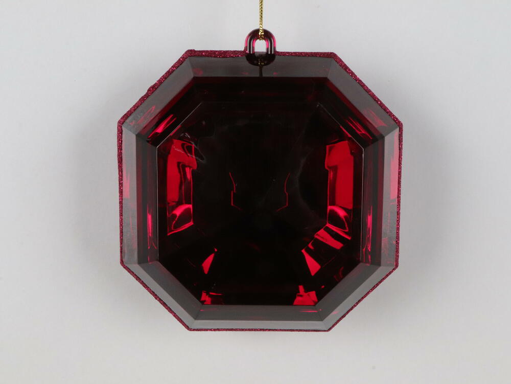 6" Burgundy Square Jewel Glitter