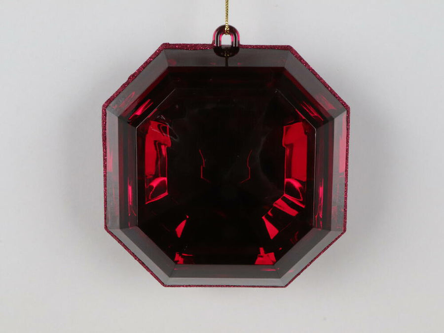 6" Burgundy Square Jewel Glitter