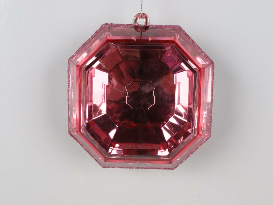6" Baby Pink Square Jewel Glitter