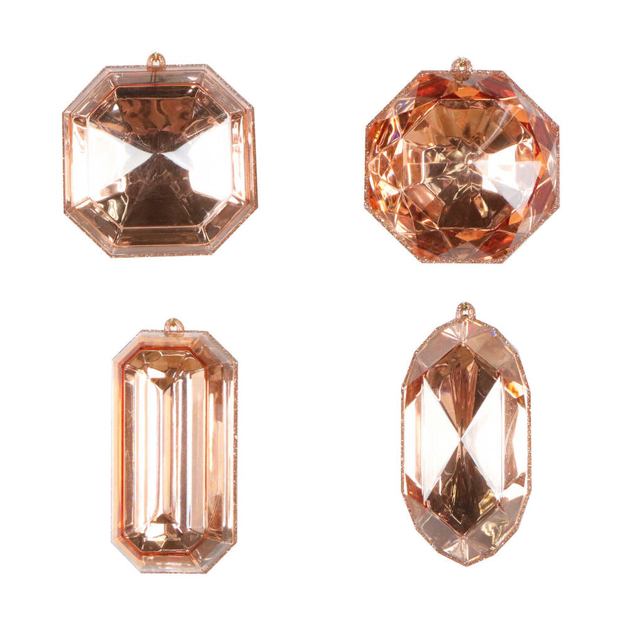 4-5" Rose Gold Jewel Glitter Asst