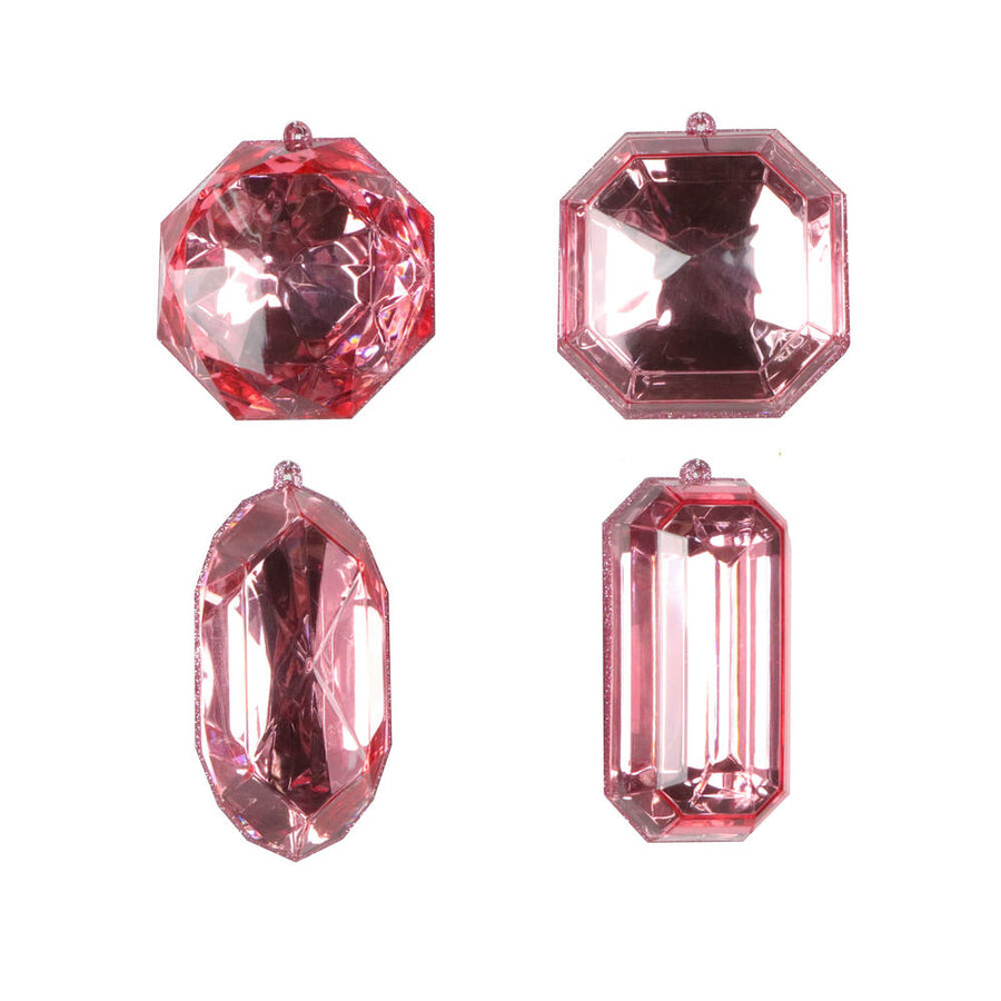 4-5" Baby Pink Jewel Glitter Asst