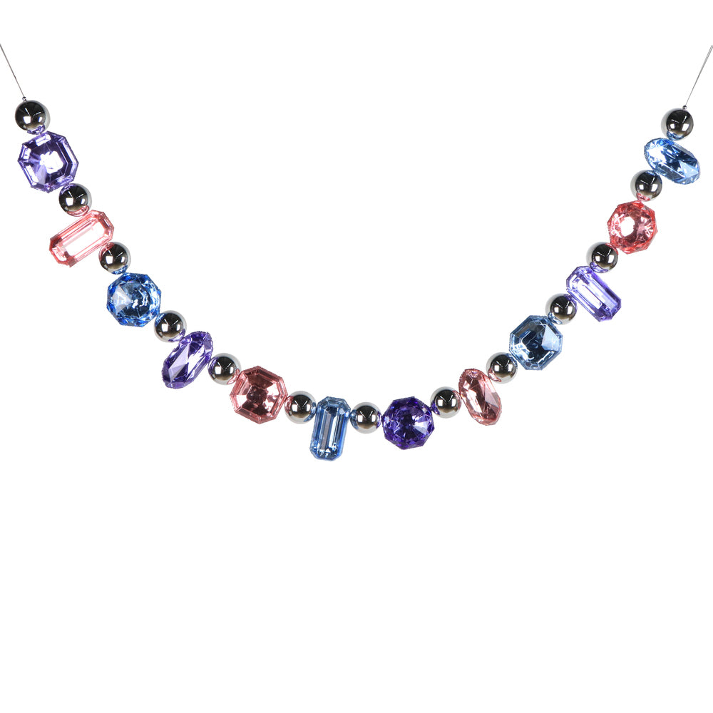 6' Pink/BabyBlue/Lavender Jewel Garland