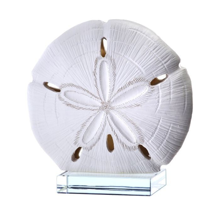 Resin Sand Dollar On Glass 7"