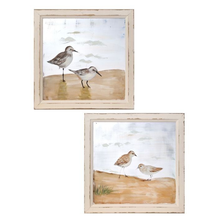 Frame Sea Bird Painted Screen 16" 2As