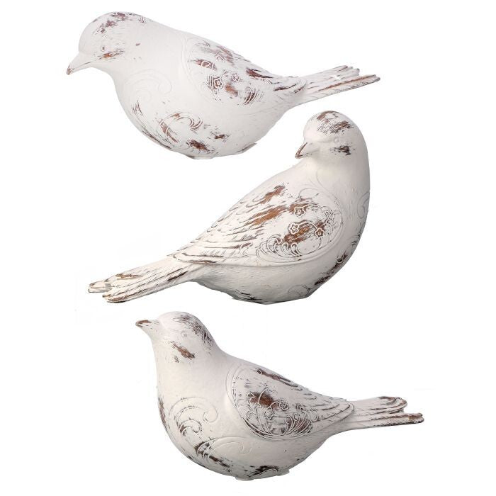 Resin 'Wood Carve' Bird 7.25"L 3As