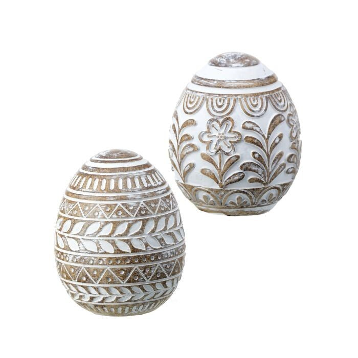 Resin Atelier 'Carved' Egg 3.75" 2As