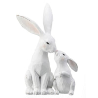 Resin Bunny Kissing Baby 10.5