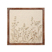 Framed Metal Wild Flower Plaque 19.75X19.75