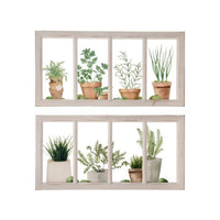 Acrylic Plants In Window Frame 12.5X25.5