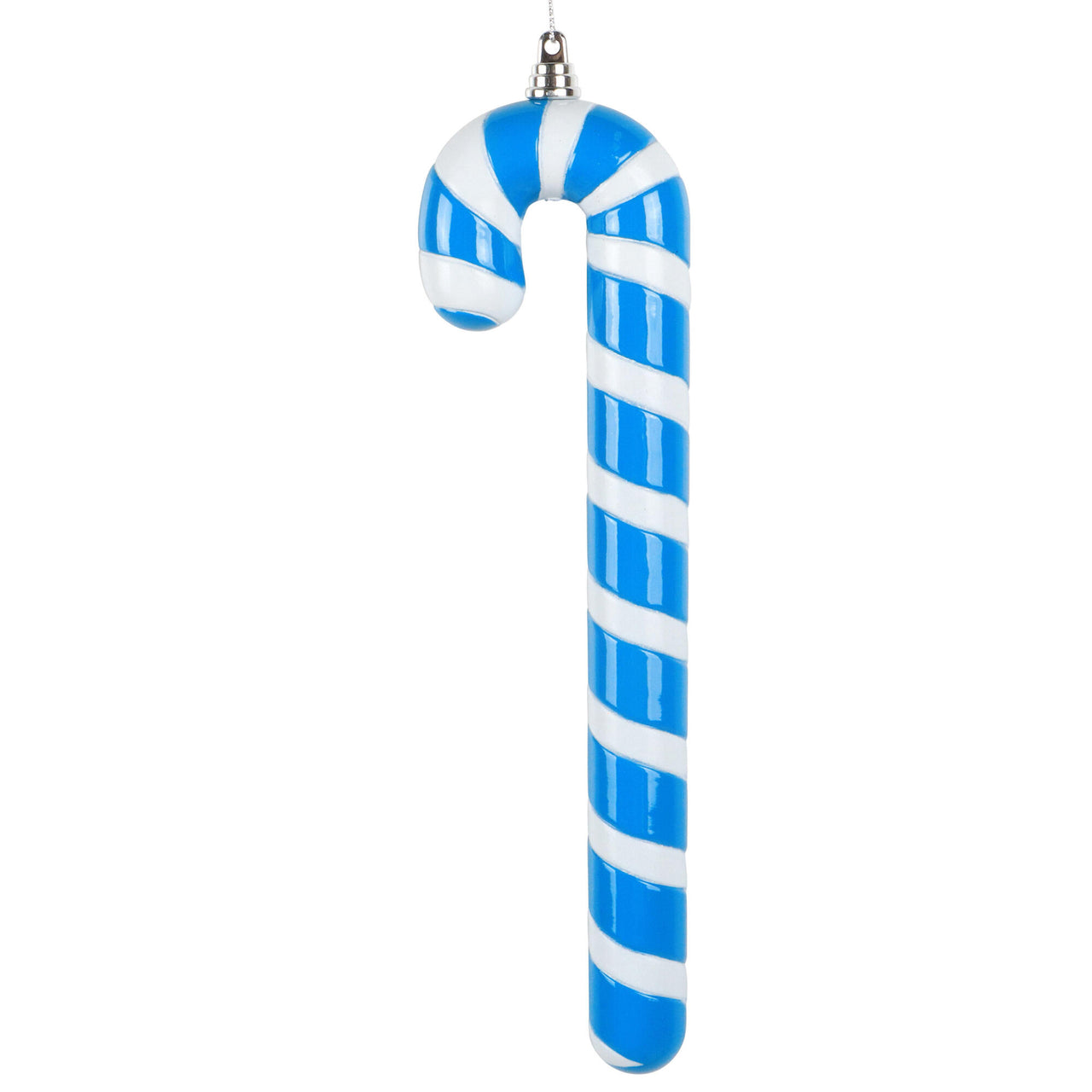 12" Blue Enamel Candy Cane