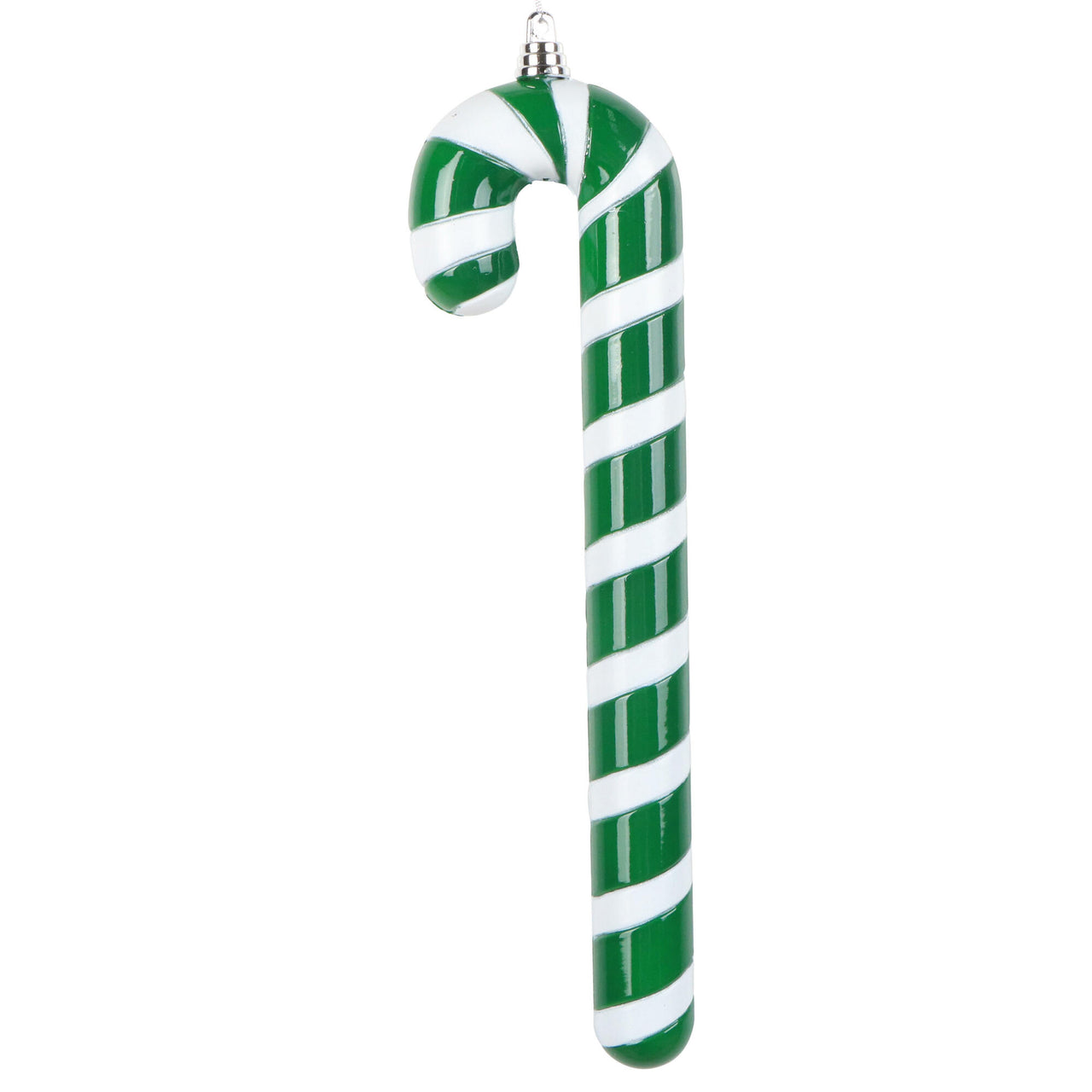 12" Green Enamel Candy Cane