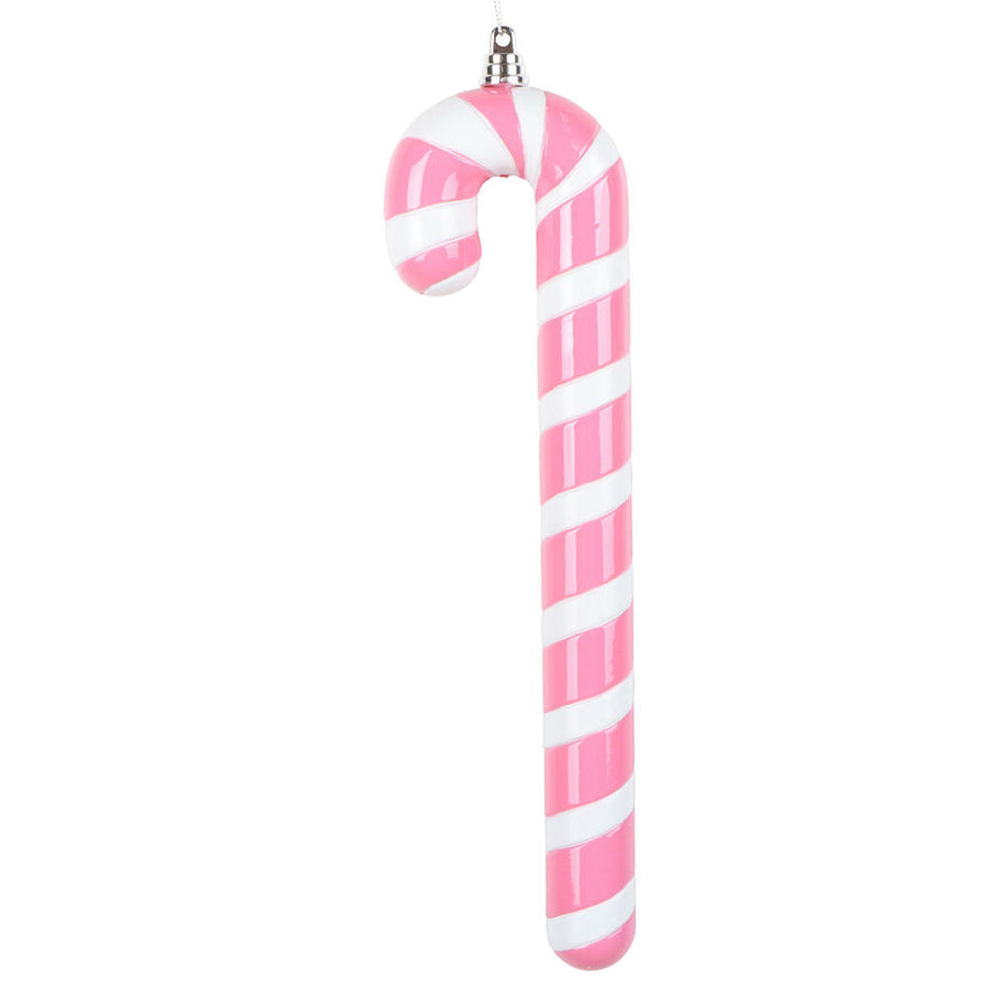 12" Hot Pink Enamel Candy Cane