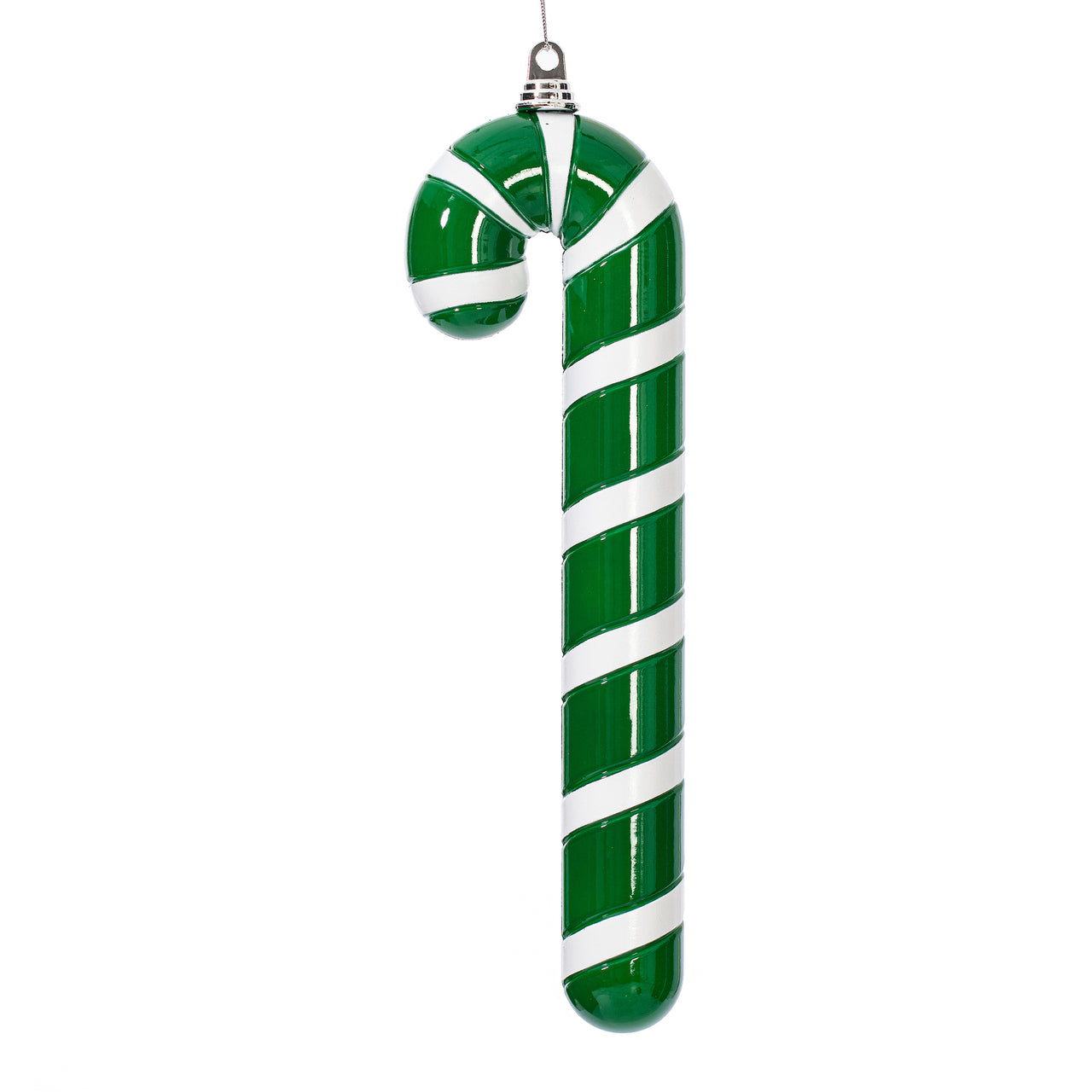 18" Green Enamel Candy Cane