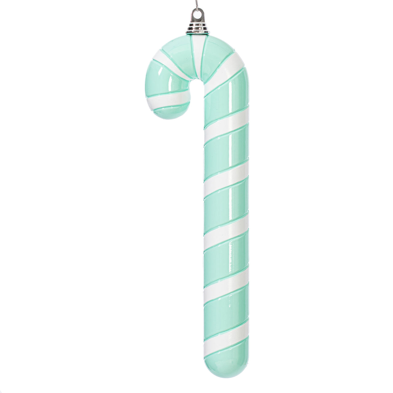 18" Aqua Enamel Candy Cane