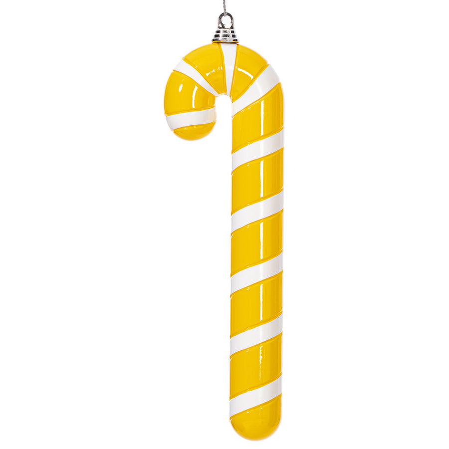 18" Yellow Enamel Candy Cane