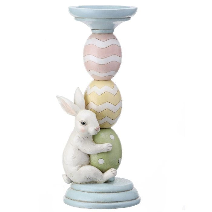 Resin Sugared Bunny&Egg Candleholder 12"