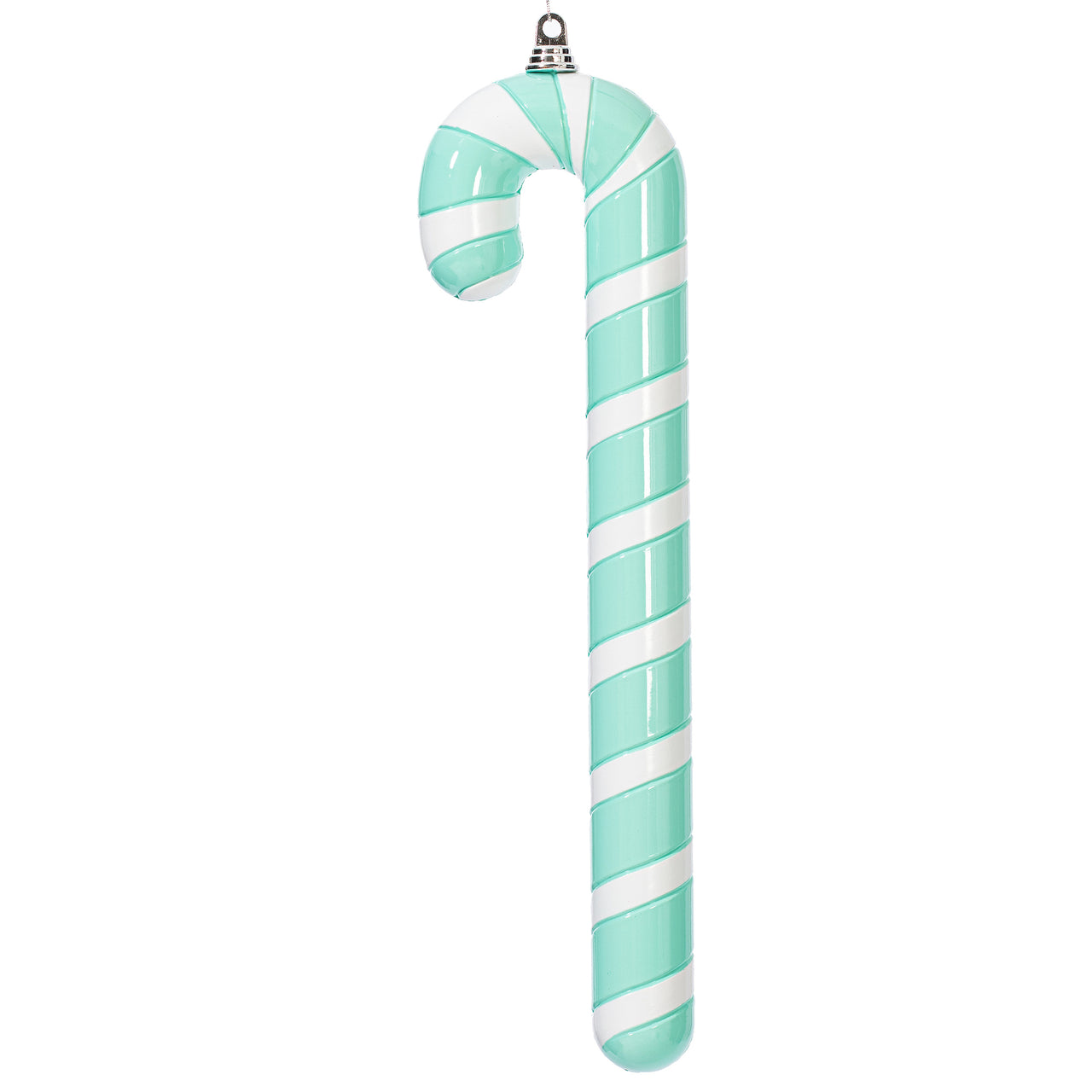 24" Aqua Enamel Candy Cane