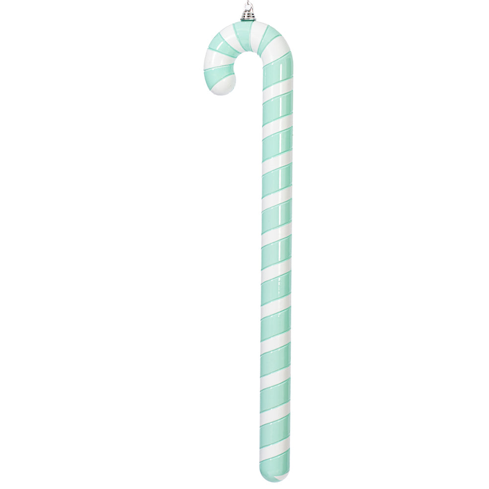 36" Aqua Enamel Candy Cane