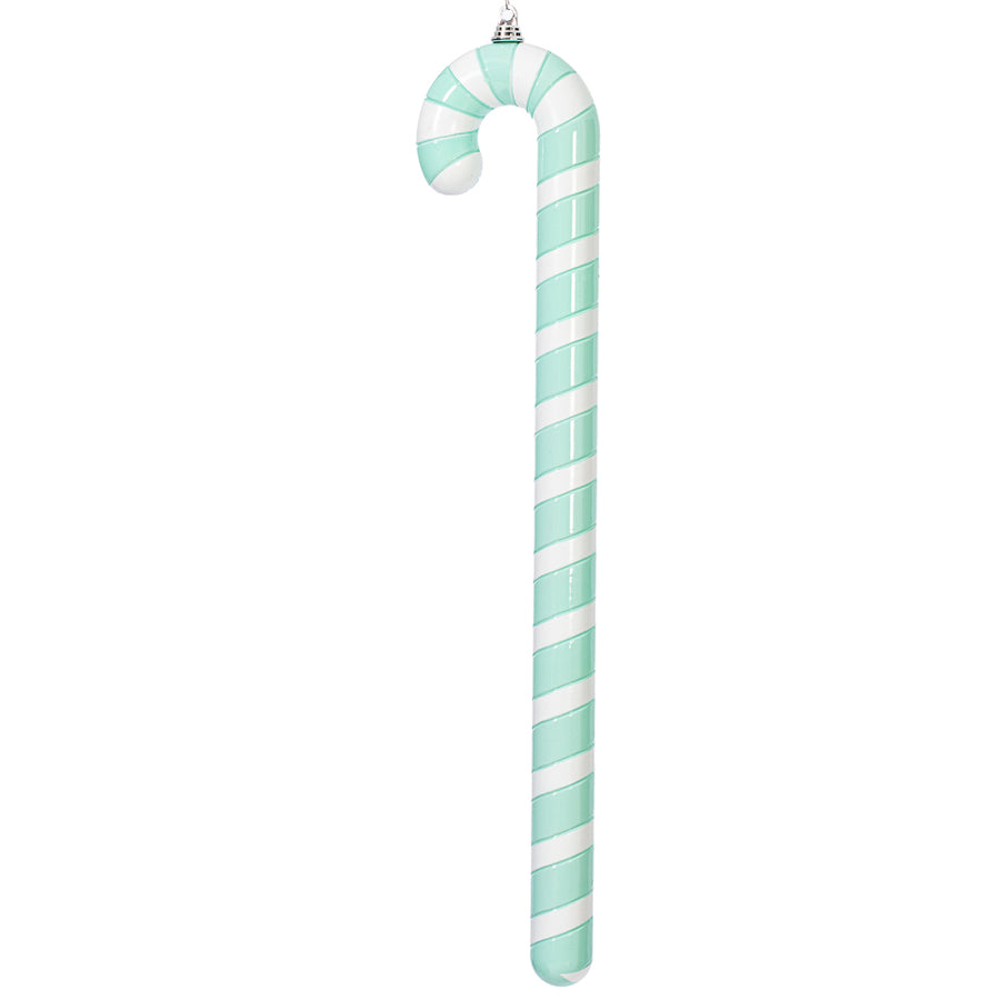 36" Aqua Enamel Candy Cane