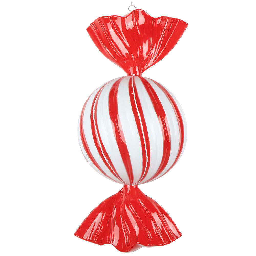 13" Red Enamel Swirl Candy