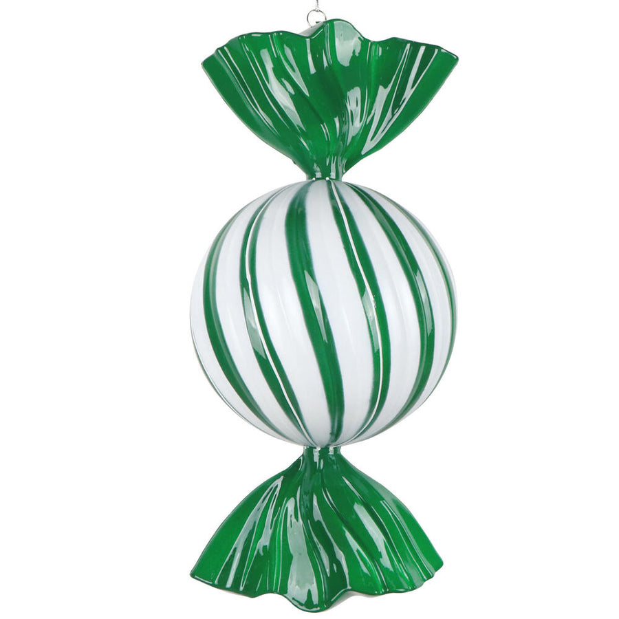 13" Green Enamel Swirl Candy