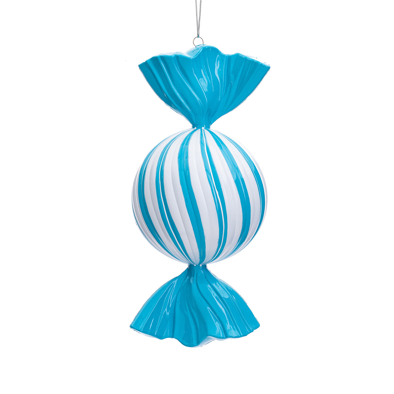 13" Light Blue Enamel Swirl Candy