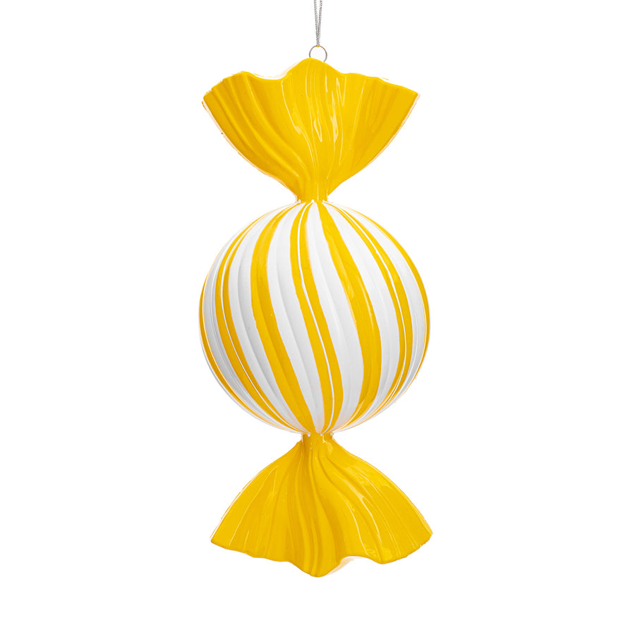 13" Yellow Enamel Swirl Candy
