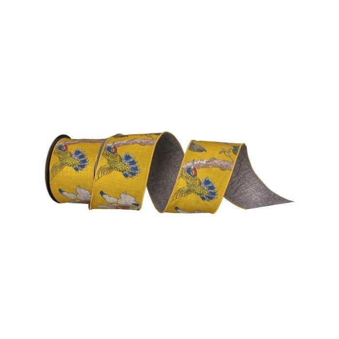 4"X10Y Humming Bird And Floral Ribbon