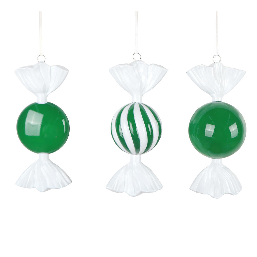 7" Green Swirl Enamel Candy Assort