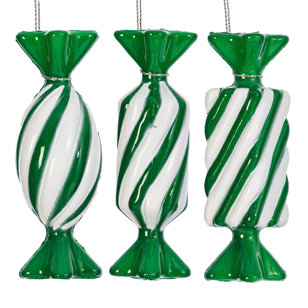 4" Green Swirl Enamel Candy Assort